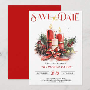 Convite Modelos de Save The Date Editáveis Festa de Natal