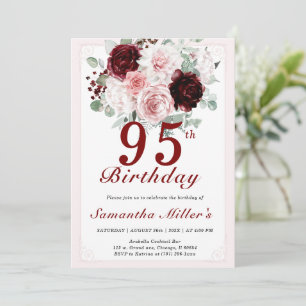Convite Modelos Editáveis de 95º Aniversário
