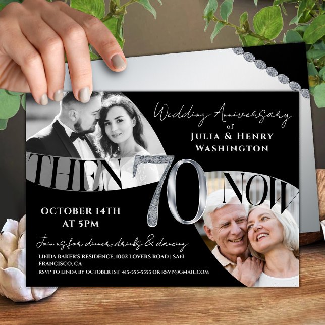 Convite Modern 70th Wedding Anniversary (Criador carregado)