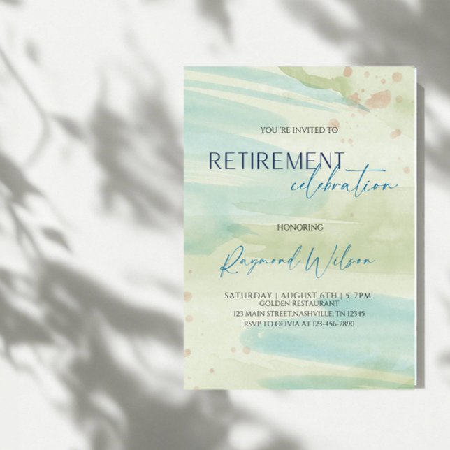Convite Modern Abstract Blob Retirement Party (Criador carregado)