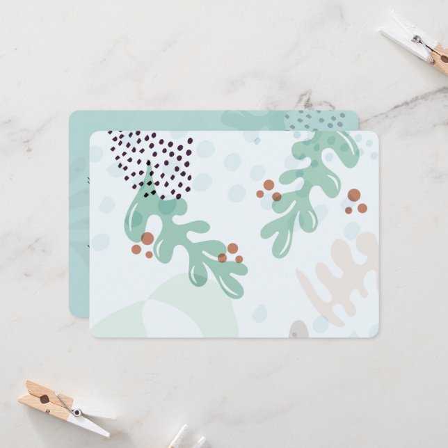 Convite Modern Abstract Botanical Yellow Billy Button (Frente/Verso In Situ)