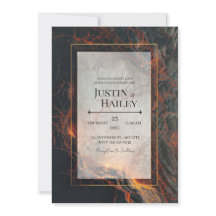 Modern Abstract Volcanic Magma Gilded Wedding