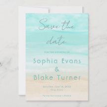 Modern Abstrato Beach Wedding Save the Date