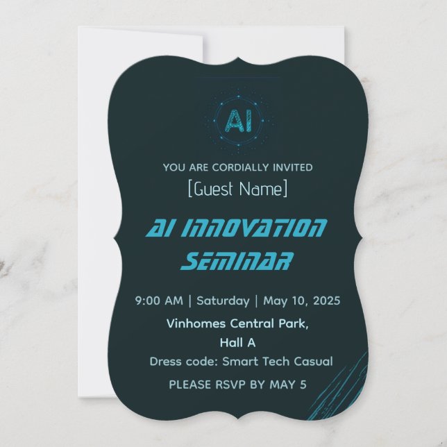 Convite Modern AI & Tech Innovation Conference Invitation (Frente)