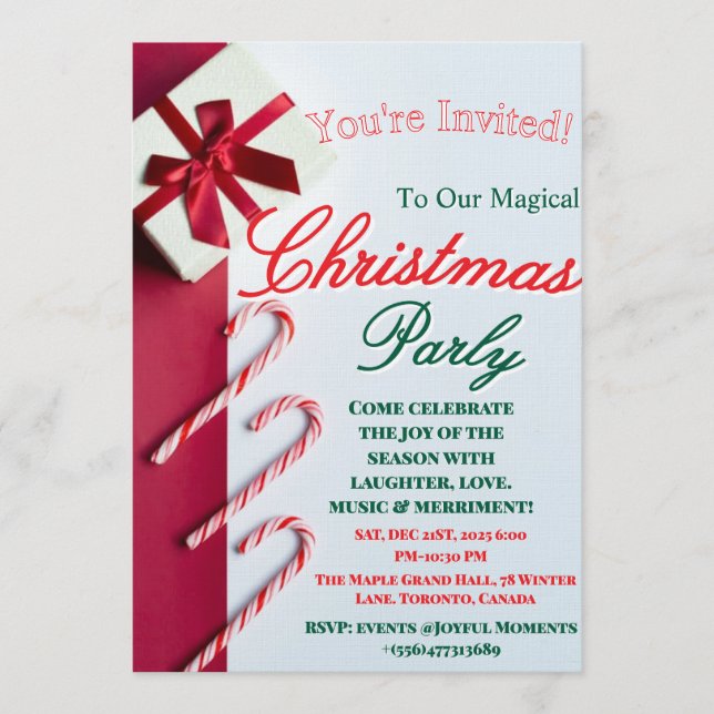 Convite "Modern and Elegant Christmas & New Year Invitatio (Frente)