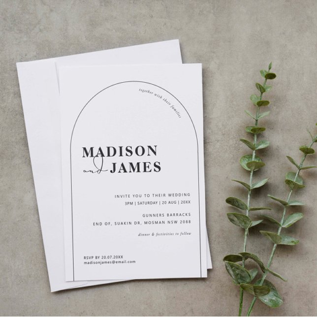 Convite Modern and minimalist arch wedding invitation (Criador carregado)