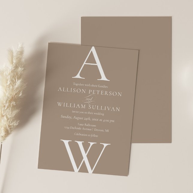 Convite Modern and Simple Neutral Wedding Invitation (Criador carregado)