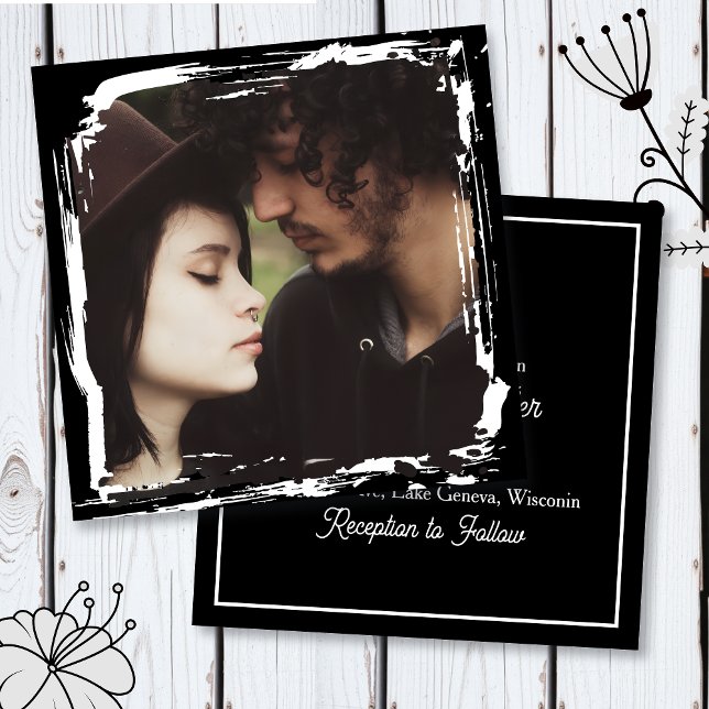 Convite Modern and Simple Unique Photo Template Wedding (Criador carregado)