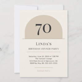 Convite Modern Arch 70th Birthday Dinner Party Invitation