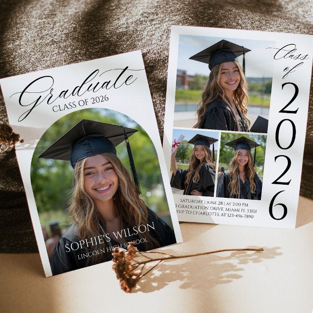Convite Modern Arch Photo Graduation Invitation (Criador carregado)