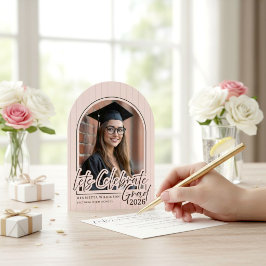 Convite Modern Arch Photo Graduation Party Announcement