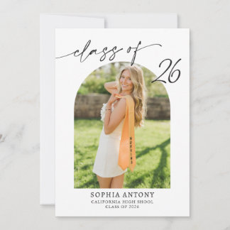 Convite Modern Arch Photo Graduation Party Invitation