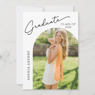Convite Modern Arch Photo Graduation Party Invitation