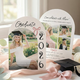 Convite Modern Arch Photo Graduation Party Invitation