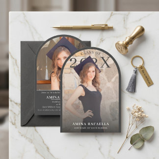 Convite Modern Arch Photo Minimalist Graduation | PhotoPop