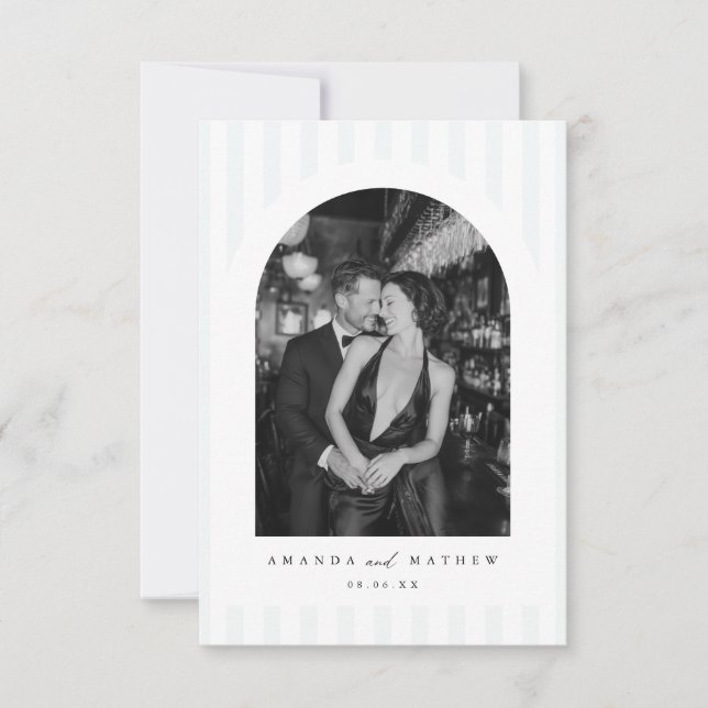 Convite Modern Arch Photo Minimalist Wedding Invitation (Frente)