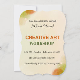 Convite Modern Artistic Event Card | Creative Art Workshop