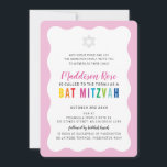 Convite MODERN BAT MITZVAH - arco-íris - cores cor-de-rosa<br><div class="desc">por kat massard >> https://linktr.ee/simplysweetpaperie << Um design de convite moderno, simplesmente clássico, para o BAR do seu filho, Bat ou B'NAI MITZVAH TIP :: 1. Para alterar/mover gráficos e fontes e adicionar mais texto - pressione o botão "personalizar". - - - - - - - - - - -...</div>