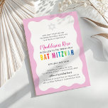 Convite MODERN BAT MITZVAH - arco-íris - cores cor-de-rosa<br><div class="desc">por kat massard >> https://linktr.ee/simplysweetpaperie << Um design de convite moderno, simplesmente clássico, para o BAR do seu filho, Bat ou B'NAI MITZVAH TIP :: 1. Para alterar/mover gráficos e fontes e adicionar mais texto - pressione o botão "personalizar". - - - - - - - - - - -...</div>
