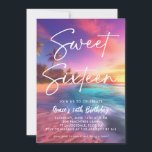 Convite Modern Beach Sunset Sweet 16<br><div class="desc">Convite Moderno Sunset Sweet 16</div>