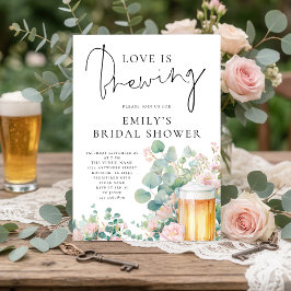 Convite Modern Beer Love is Brewing Bridal Shower