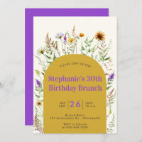 Modern Bistro Wildflower Boho Frame aniversário de