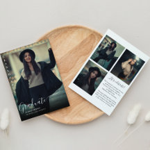 Modern Black and white Photo Collage Graduation