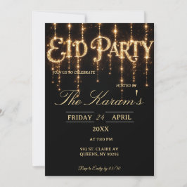 Convite Modern Black elegant Eid Party Invitation 