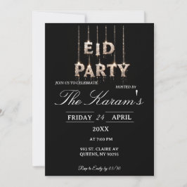 Convite Modern Black elegant Eid Party Invitation 
