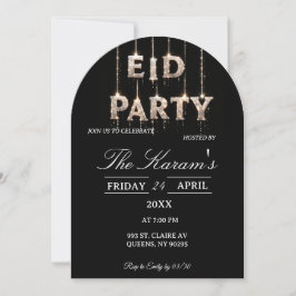 Convite Modern Black elegant Eid Party Invitation Card
