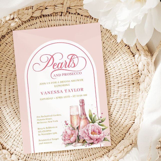 Convite Modern blush and gold bridal shower invitation (Modern blush and gold bridal shower invitation

)