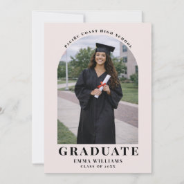 Convite Modern Blush Arch Graduate Announcement