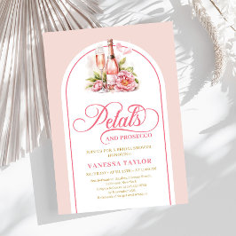 Convite Modern blush petals and prosecco invite boho arch