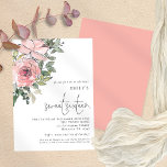 Convite Modern Blush Pink Florals Doce 16 Festa<br><div class="desc">Modern Blush Pink Florals Festa 16 Doce. uma trendy arte de ilustração floral convidando seus convidados para comemorar seu 16° aniversário, com flores e folhas no canto superior esquerdo. Um roteiro elegante para a ocasião e personalizar facilmente o resto do texto de acordo com suas necessidades. Um plano de fundo...</div>