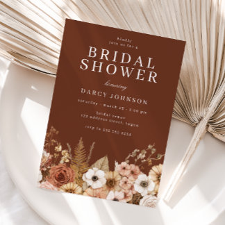 Convite Modern Bohemian Floral Bridal Shower