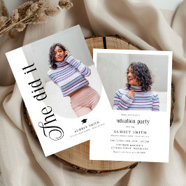 Convite Modern Boho Arch 2 Photos Graduation