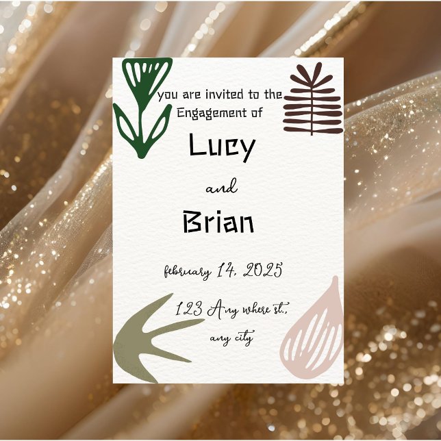 Convite Modern Boho Engagement Invitation PRINTED | Plam (Criador carregado)