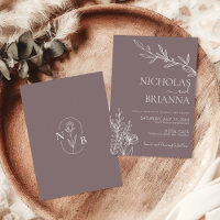 Modern Boho Floral Cinnamon Slate Weding