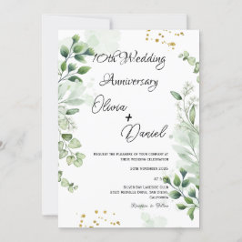 Convite Modern Boho Greenery Wedding Anniversary