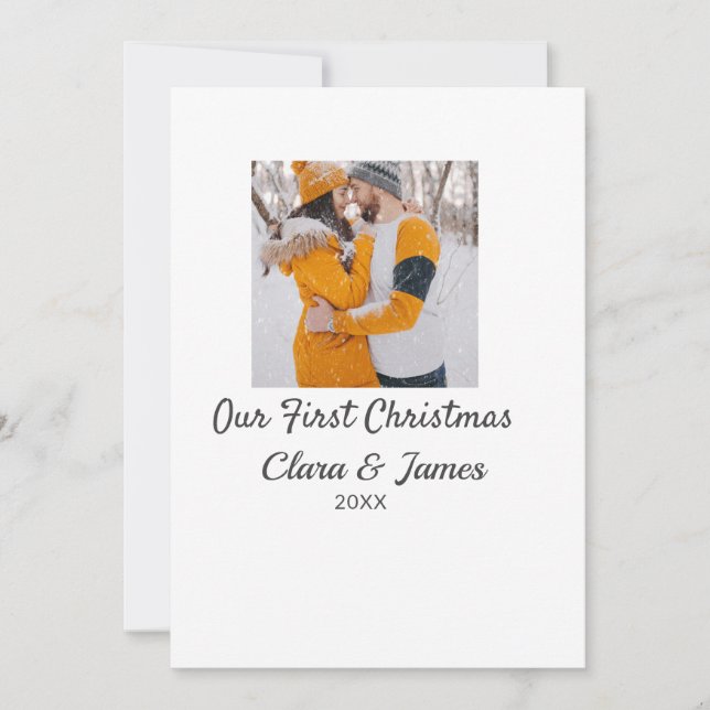 Convite Modern boho nosso primeiro nome de casal de Natal (Frente)