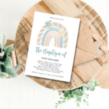 Convite Modern Boho Rainbow Baptism