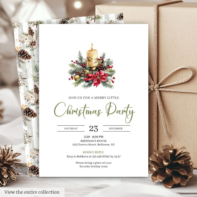 Convite Modern Boho Rustic Earthy Holiday Party Invitation (Modern Boho Rustic Earthy Holiday Party Invitation)