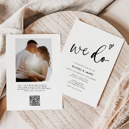 Convite Modern Boho Script Nós Fazemos Casamento De Código