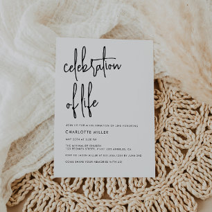Convite Modern Boho Simples Celebração Da Vida