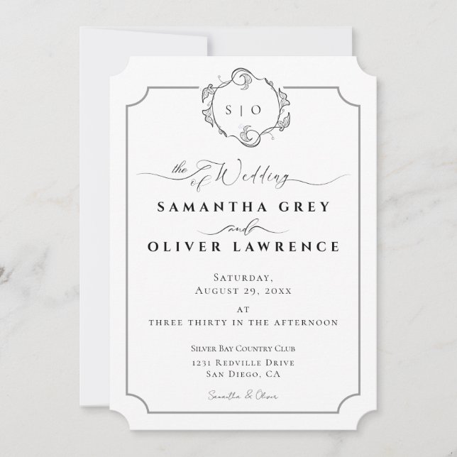 Convite Modern boho Wedding Invitation (Frente)