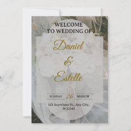 Convite Modern Boho Wedding Invitation | Elegant Beige Flo