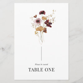 Convite Modern Boho Wildflower Nome da Mesa