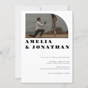 Convite Modern Bold Wedding Foto de Arch Boho