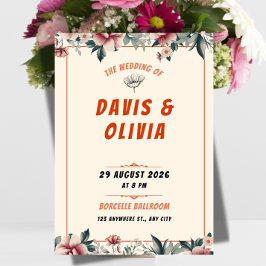 Convite Modern Bold Wedding Invitation - Clean Elegant 