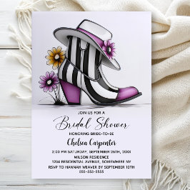 Convite Modern Boots and Fedora Hat Bridal Shower